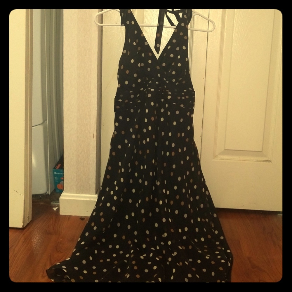 Mimi Maternity black polka dot dress, small